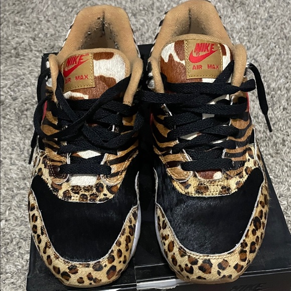 Nike Air Max 1 DLX Leopard Black Sneakers - Picture 2 of 6